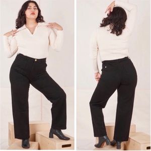 Big Bud Press High Rise Cotton Twill Straight Leg Work Pants Black Large